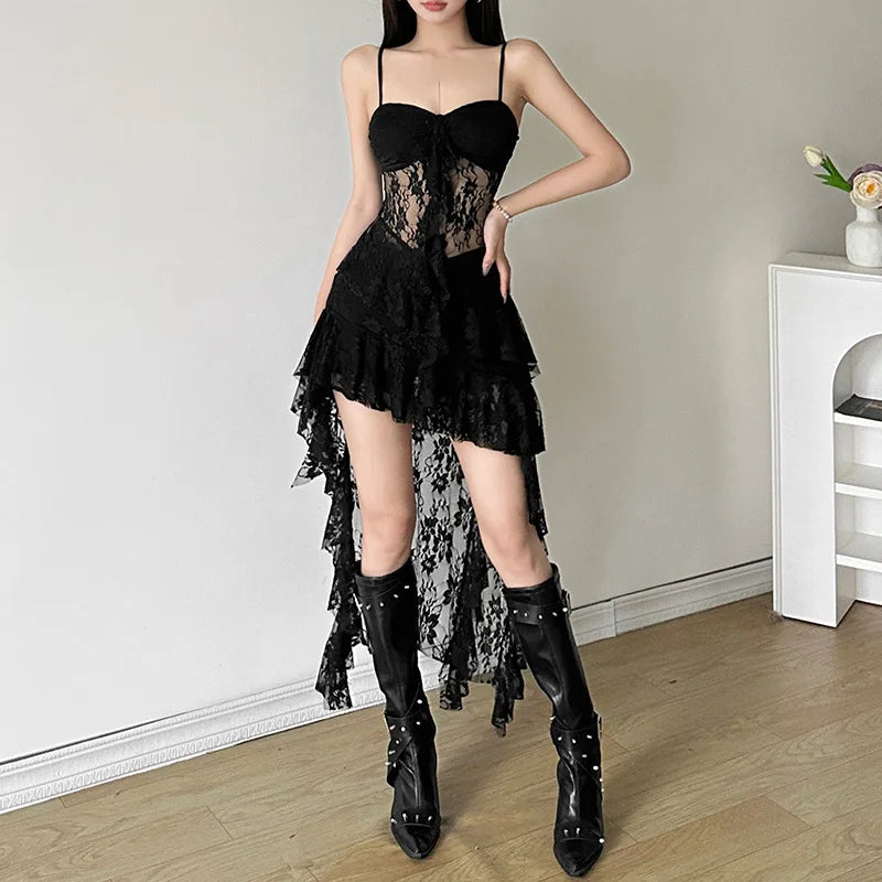 Noir Lace Siren Gothic Dress