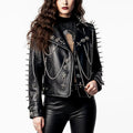 Raven Spike Gothic Leather Jacket