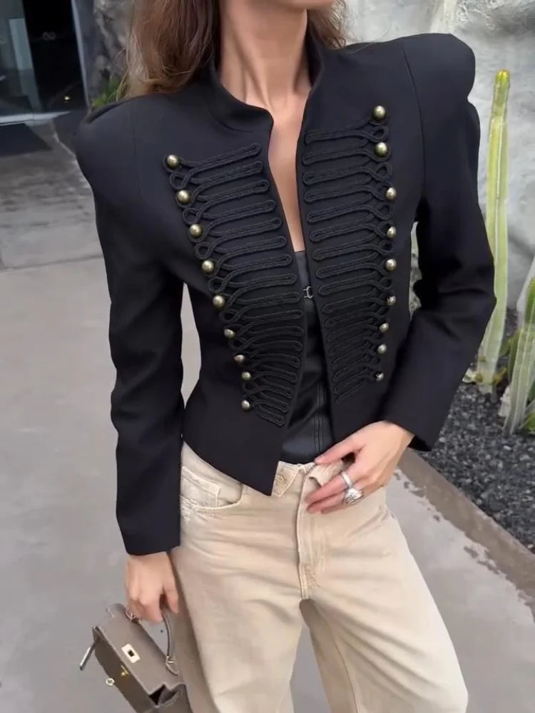 Midnight Regiment Cropped Blazer