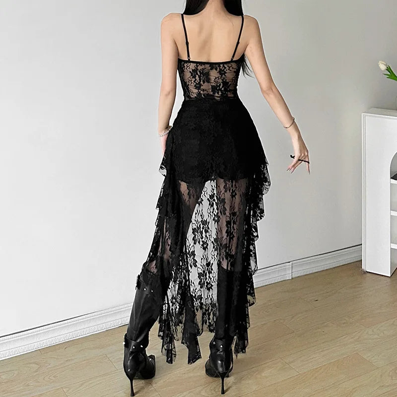 Noir Lace Siren Gothic Dress