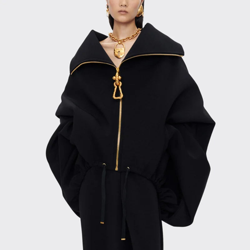 Obsidian Gold Zip Gothic Jacket