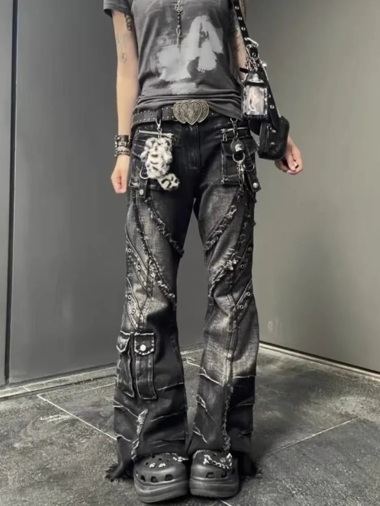 Ashen Utility Gothic Flare Jeans