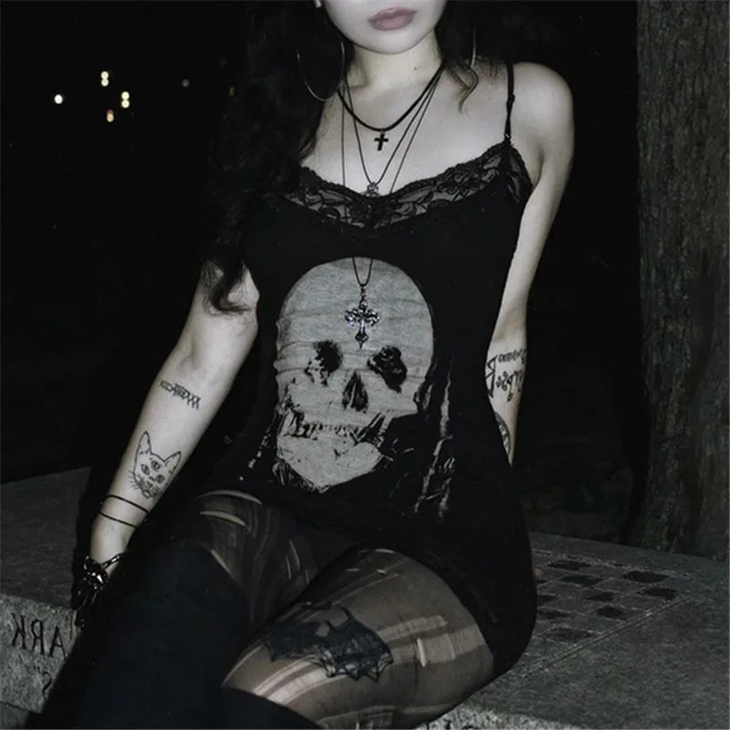 Skull Siren Gothic Mini Dress