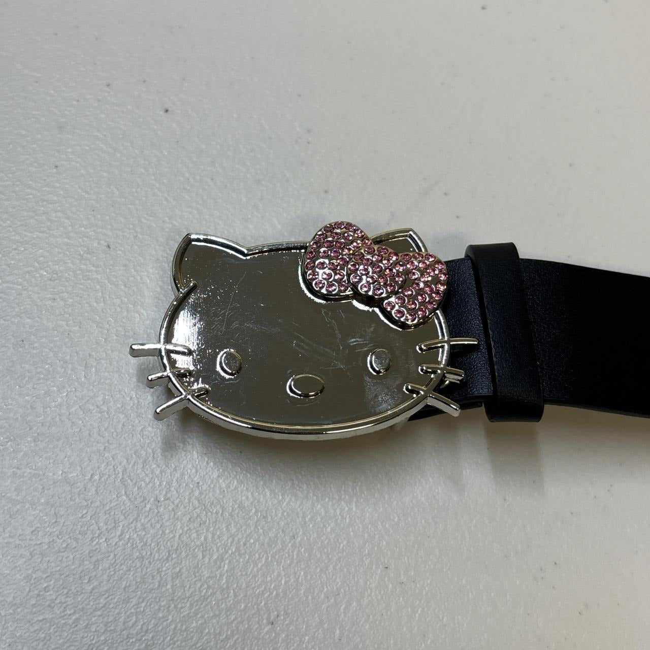 0632 - Rhinestone Hello Kitty Belt (black)