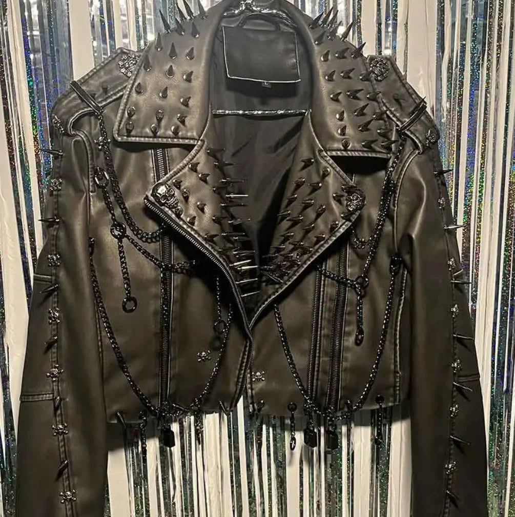 Raven Spike Gothic Biker Jacket