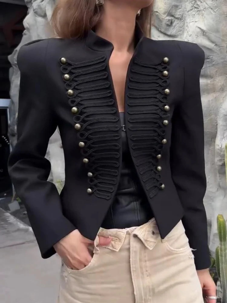 Midnight Regiment Cropped Blazer