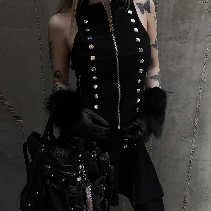 Midnight Regiment Gothic Vest Top