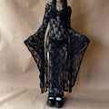 Midnight Rose Lace Gothic Maxi Dress