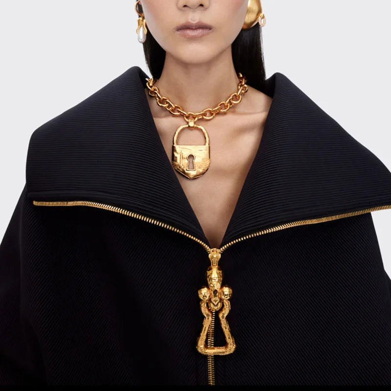 Obsidian Gold Zip Gothic Jacket