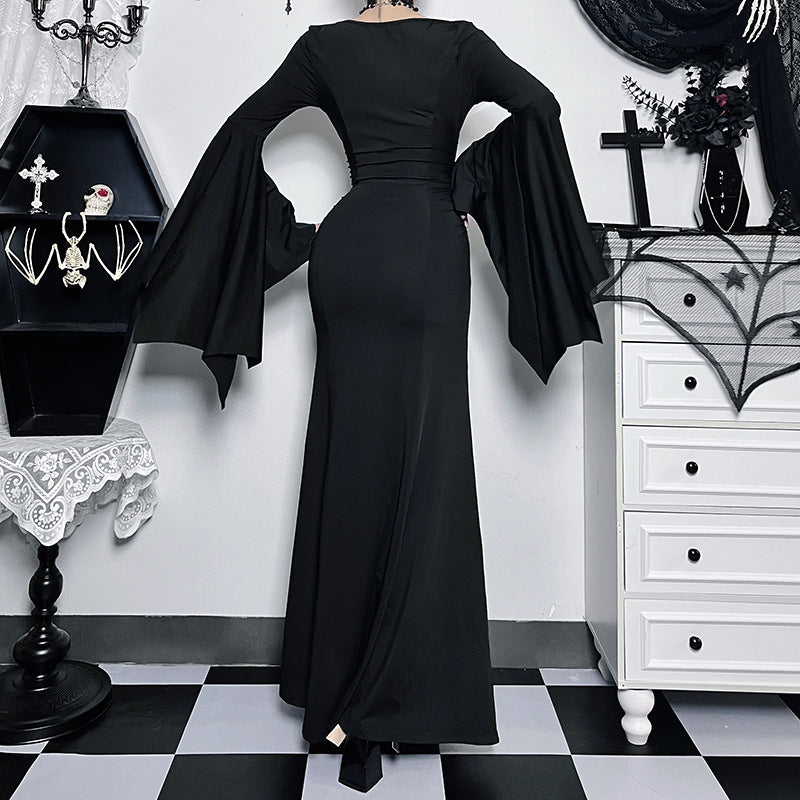 Shadow Batwing Gothic Maxi Dress