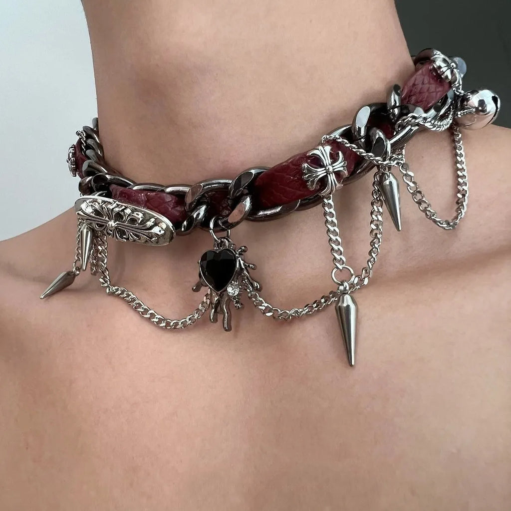 Phantom Layered Leather Choker