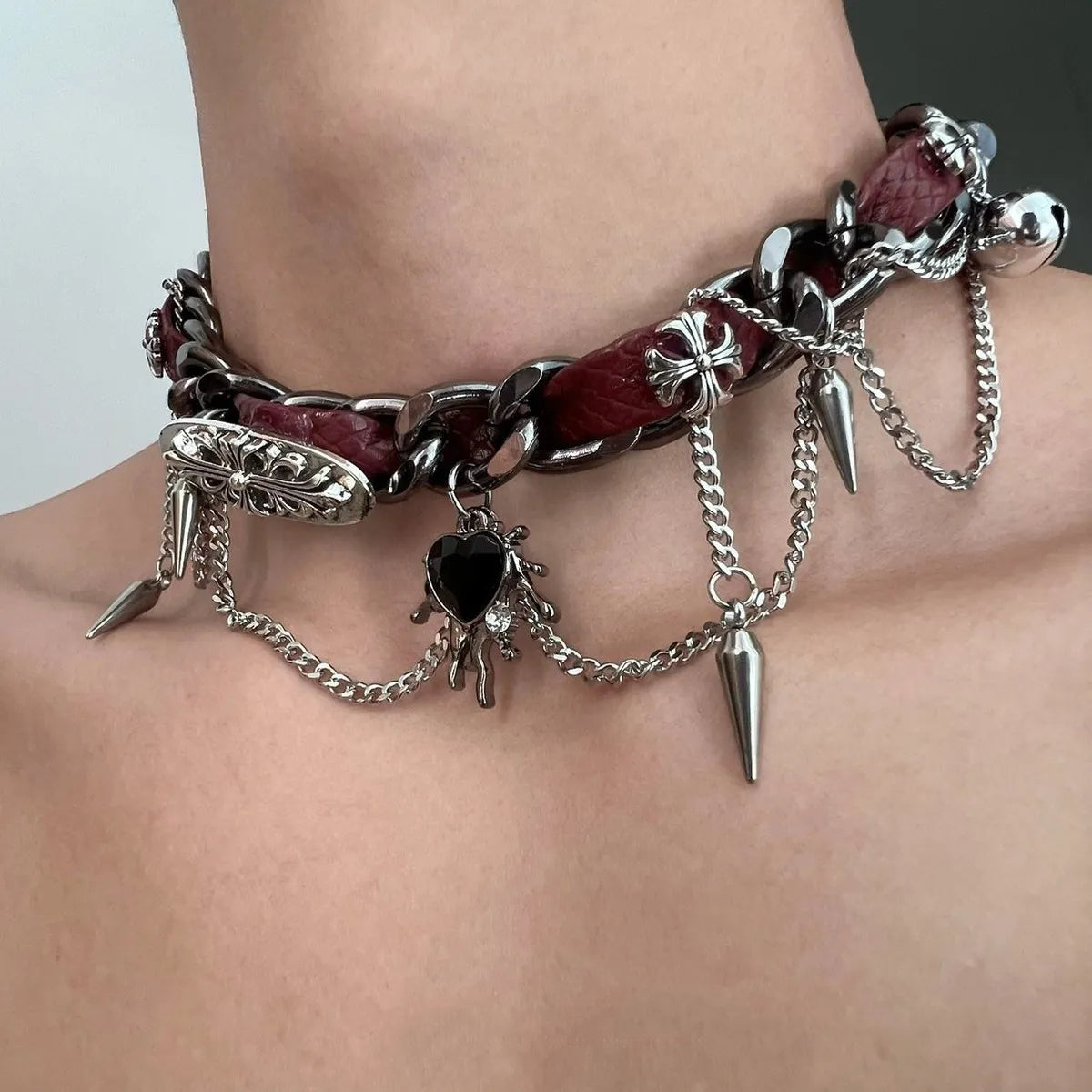 Phantom Layered Leather Choker