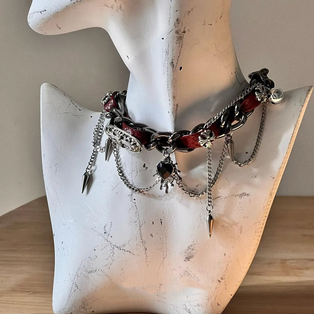 Phantom Layered Leather Choker