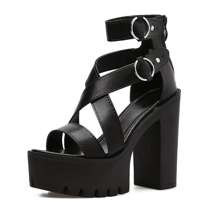 Solid Retro High Heels