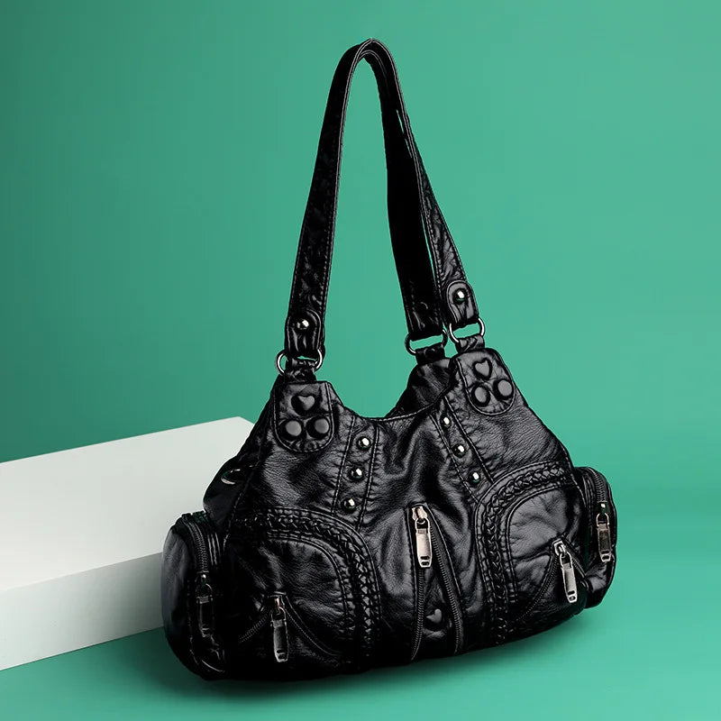 Raven Studded Gothic Shoulder Bag