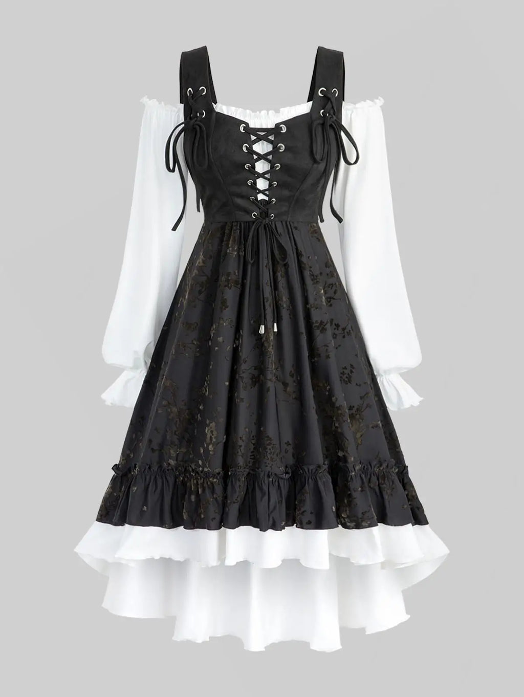 Noir Doll Lace-Up Gothic Dress