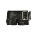 Midnight Buckle Faux Leather Shorts