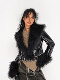 Raven Fur Collar Gothic Jacket