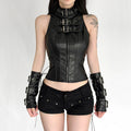 Shadow Buckle Gothic Corset Top