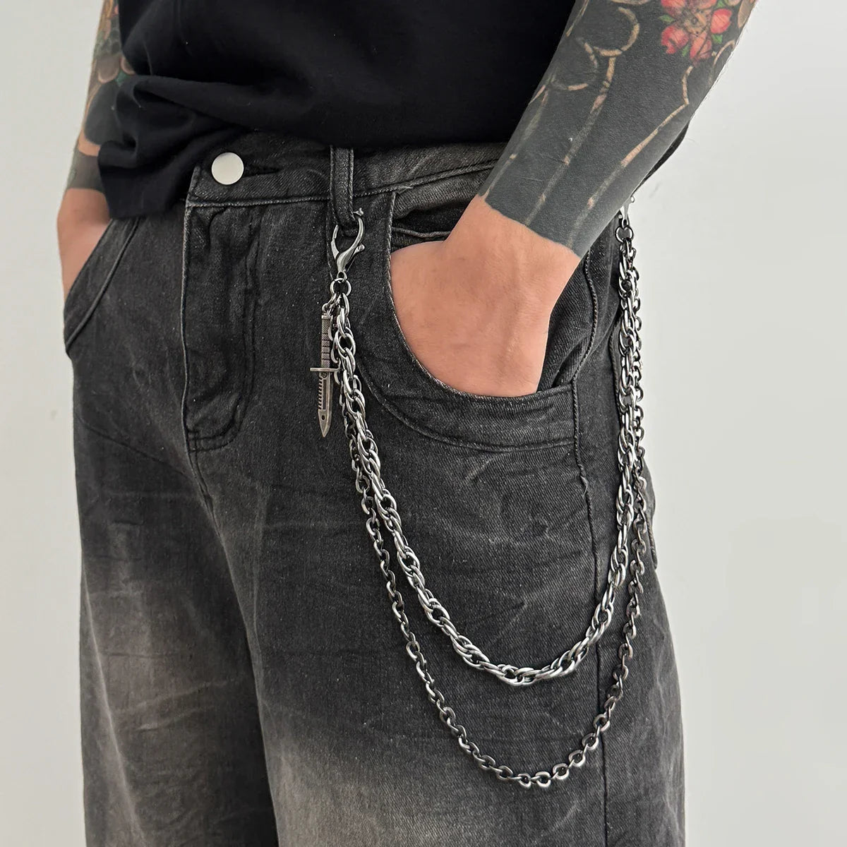 Blade Chain Gothic Pants Chain