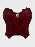 Crimson Web Gothic Corset Top