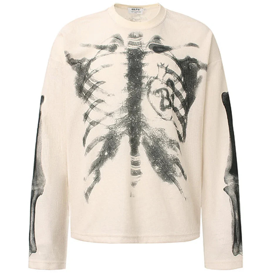 Ribcage Shadow Gothic Long Sleeve Top