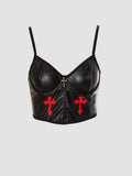 Crimson Cross Gothic Corset Top